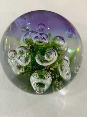 TEIGN VALLEY HANDCRAFTED GLASS PAPERWEIGHT UNIQUE NEBULA